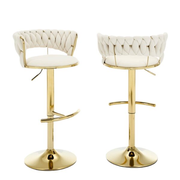 Luxe velvet gold barstool
