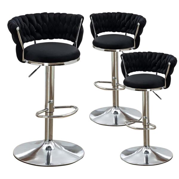 Luxe velvet silver barstool